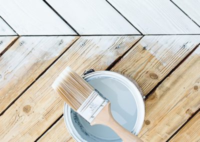 white paint on a deck