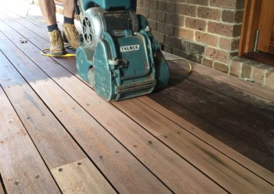 deck being sanded