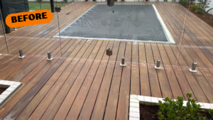 Customer at Aspendale Before picture of their deck restoration
