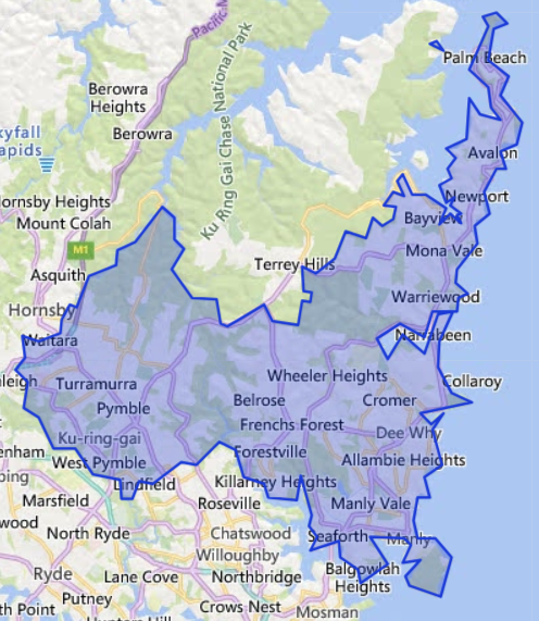 NSW Manly Map
