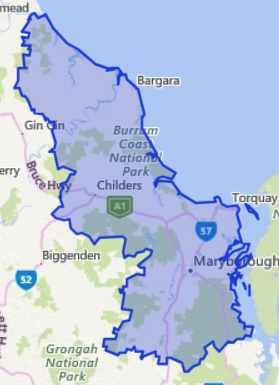 QLD Bundaberg map