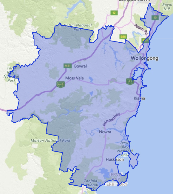 Illawarra region map