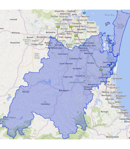 QLD Northern Gold Coast Map